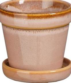 Mica Decorations bloempot met schotel Clint roze D 7,5 H 7,5 cm