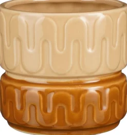 Mica Decorations bloempot Nancy bruin D 14 H 13 cm
