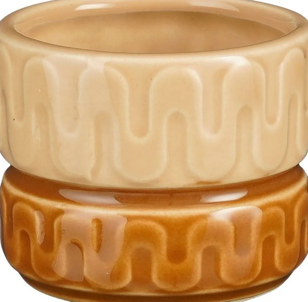 Mica Decorations bloempot Nancy bruin D 7,5 H 6 cm