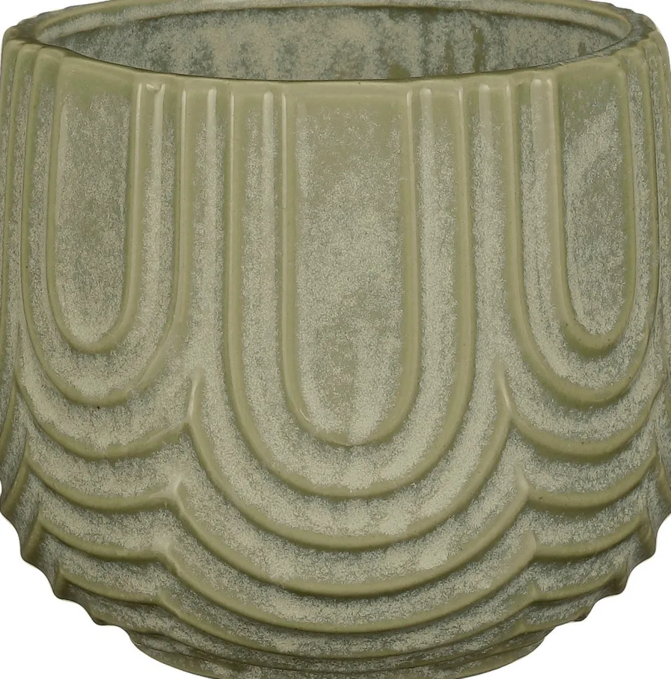 Mica Decorations bloempot Nila groen D 11,5 H 9 cm