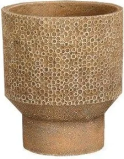 Mica Decorations bloempot op voet Bruce bruin D 26,5 H 30 cm