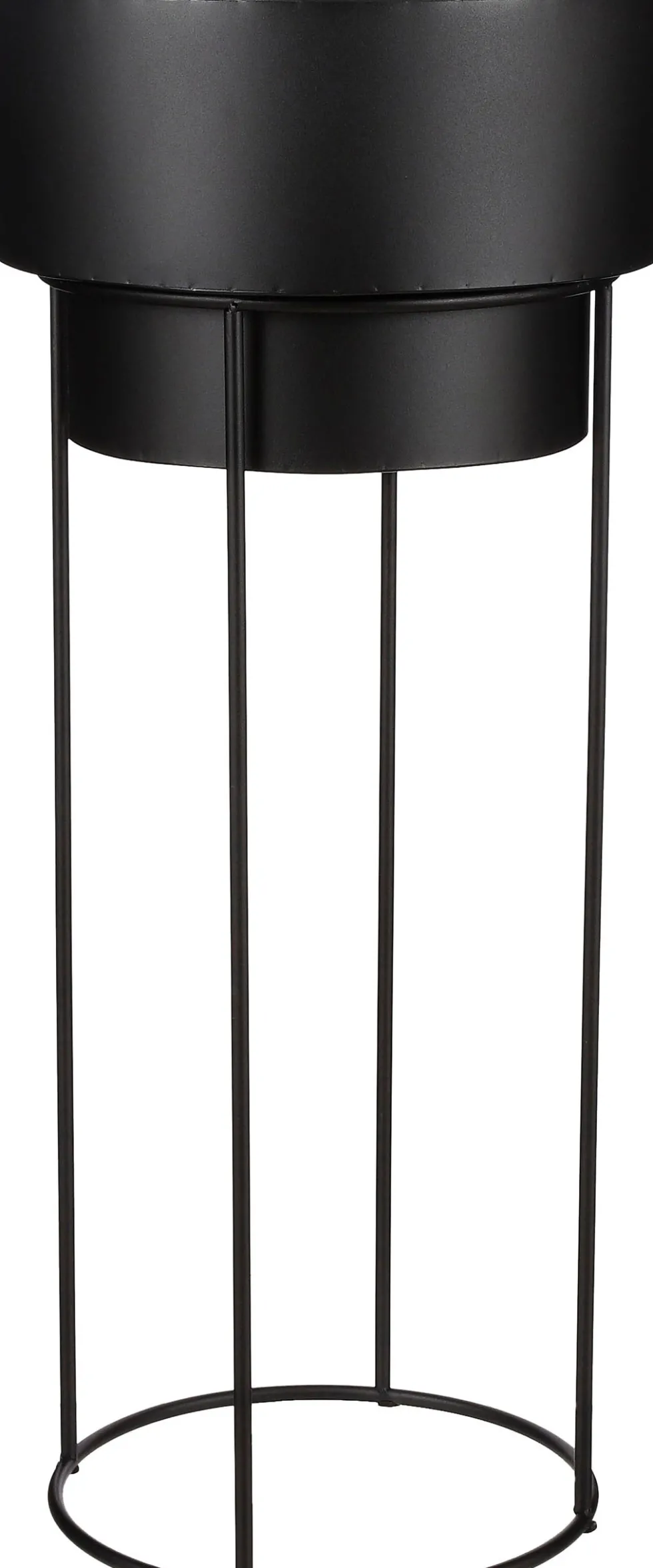 Mica Decorations bloempot op standaard zwart D 38 H 91 cm