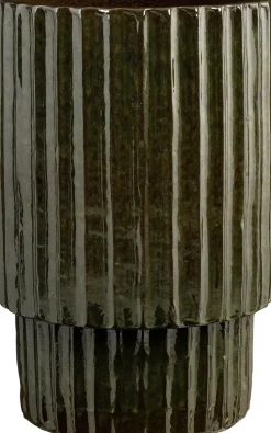 Mica Decorations bloempot op voet Sorrento groen D 45 H 68 cm