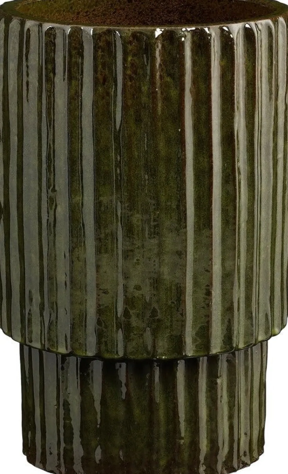 Mica Decorations bloempot op voet Sorrento groen D 29 H 44 cm
