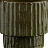 Mica Decorations bloempot op voet Sorrento groen D 45 H 44,5 cm