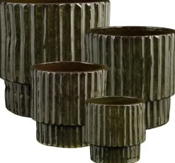 Mica Decorations bloempot op voet Sorrento groen D 45 H 44,5 cm
