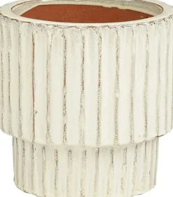 Mica Decorations bloempot op voet Sorrento crème D 36 H 35,5 cm