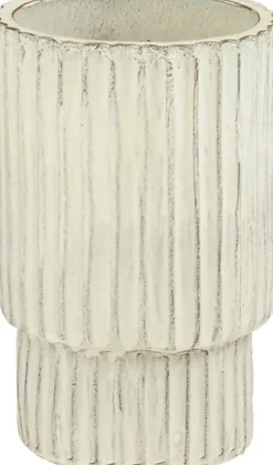 Mica Decorations bloempot op voet Sorrento crème D 45 H 68 cm