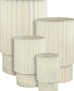 Mica Decorations bloempot op voet Sorrento crème D 36 H 54,5 cm