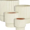 Mica Decorations bloempot op voet Sorrento crème D 29 H 28,5 cm