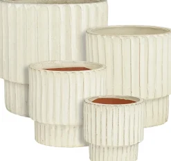 Mica Decorations bloempot op voet Sorrento crème D 29 H 28,5 cm