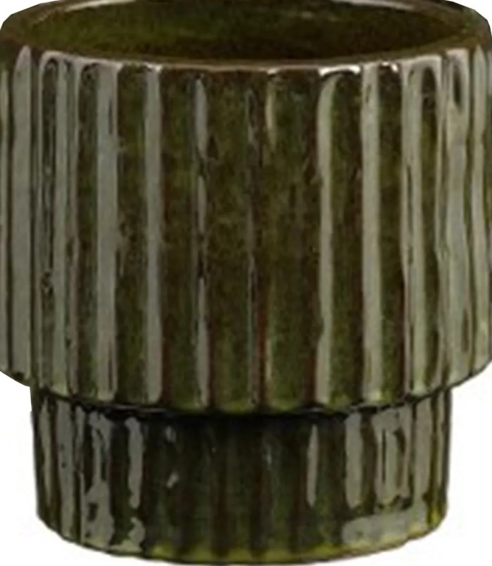 Mica Decorations bloempot op voet Sorrento groen D 29 H 28,5 cm