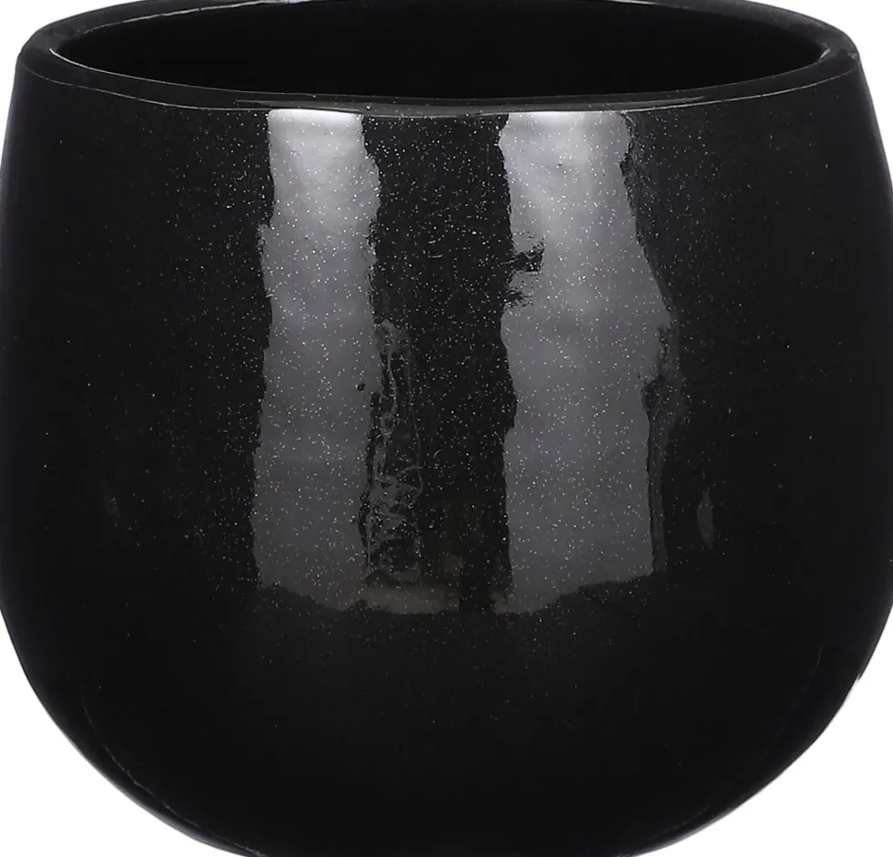 Mica Decorations bloempot Pablo zwart D 16 H 14 cm