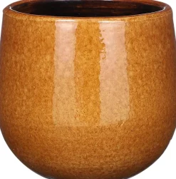 Mica Decorations bloempot Pablo geel D 14 H 12 cm