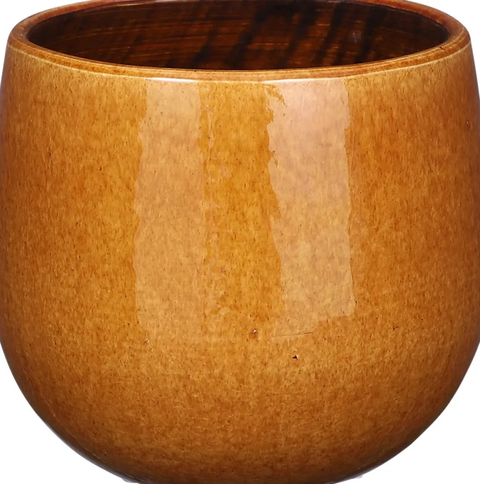 Mica Decorations bloempot Pablo geel D 16 H 14 cm