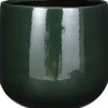 Mica Decorations bloempot Palm Leaf groen D 16 H 14 cm