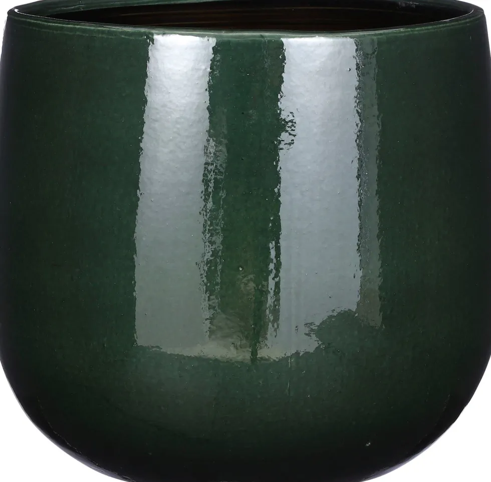 Mica Decorations bloempot Palm Leaf groen D 25 H 20 cm