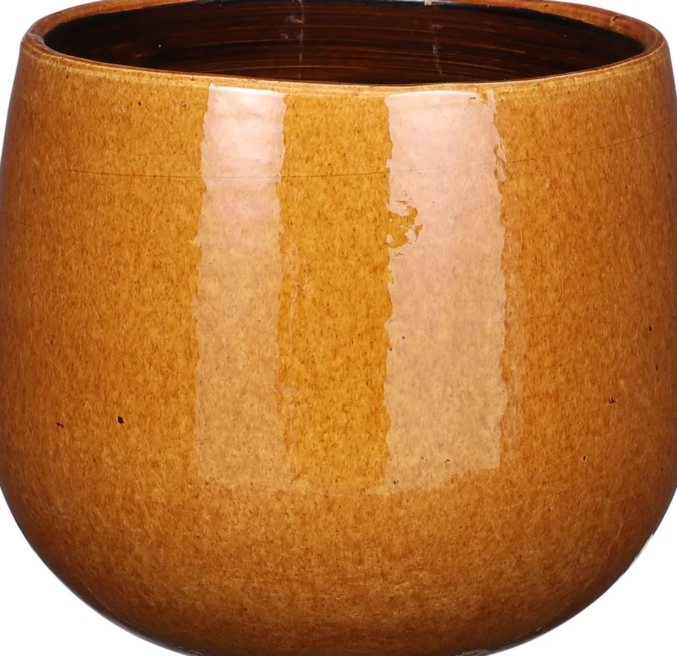 Mica Decorations bloempot Pablo geel D 18 H 16 cm