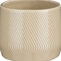 Mica Decorations bloempot Roma beige D 21,5 H 17,5 cm
