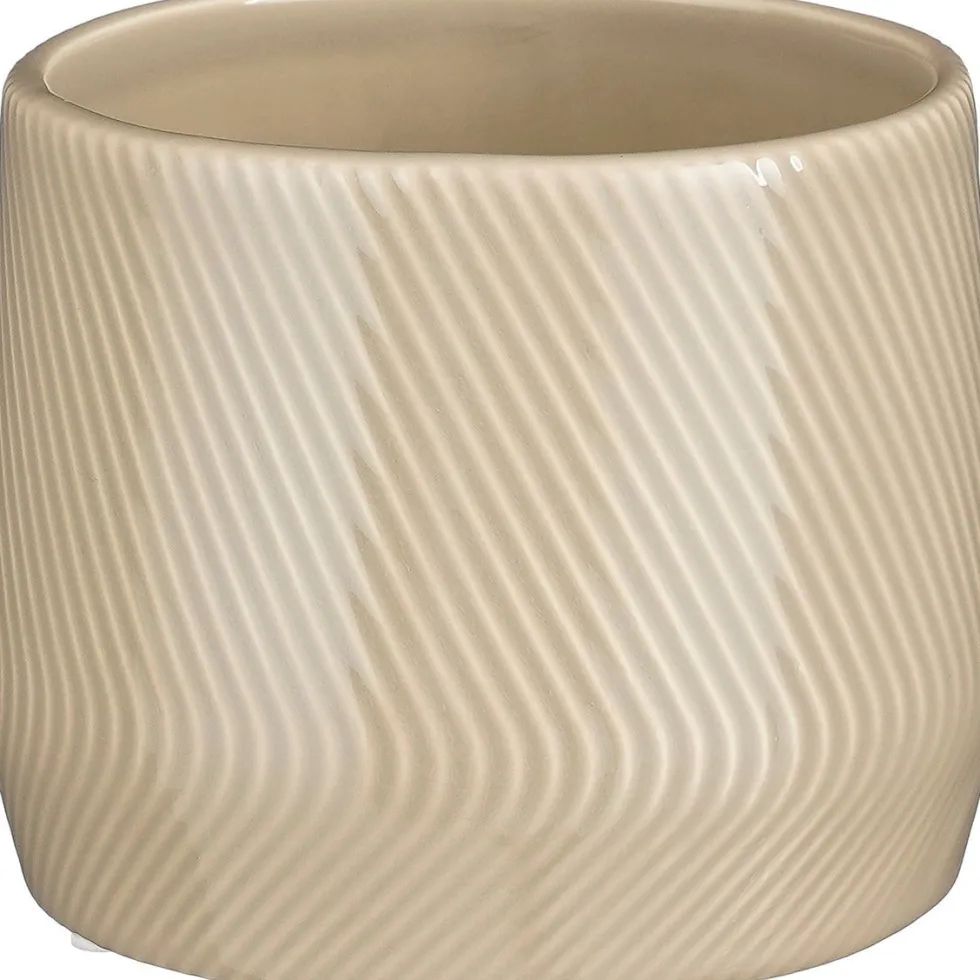 Mica Decorations bloempot Roma beige D 23,5 H 19,5 cm