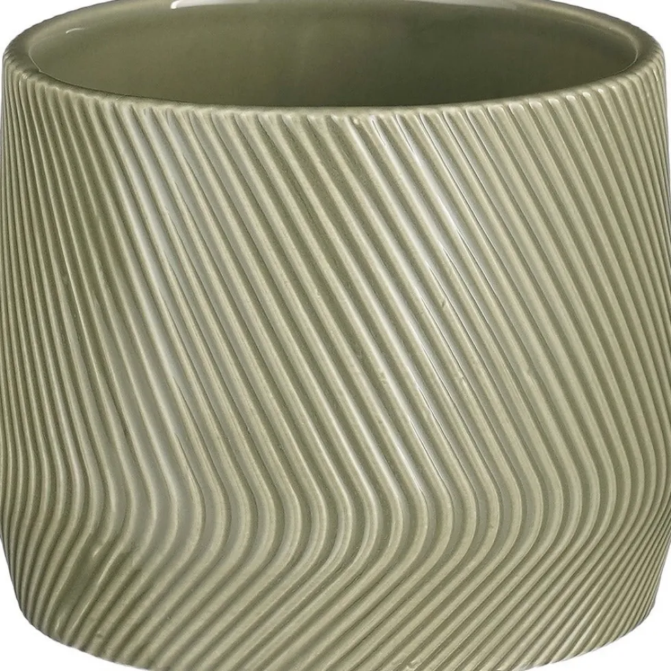 Mica Decorations bloempot Roma groen D 15,5 H 12,5 cm