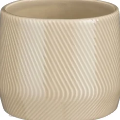 Mica Decorations bloempot Roma beige D 13,5 H 11 cm