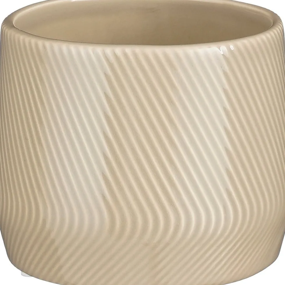 Mica Decorations bloempot Roma beige D 17 H 14 cm