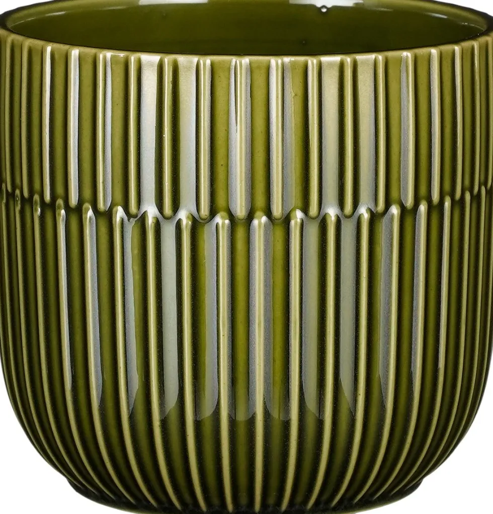 Mica Decorations bloempot Sara groen D 12,5 H 11 cm