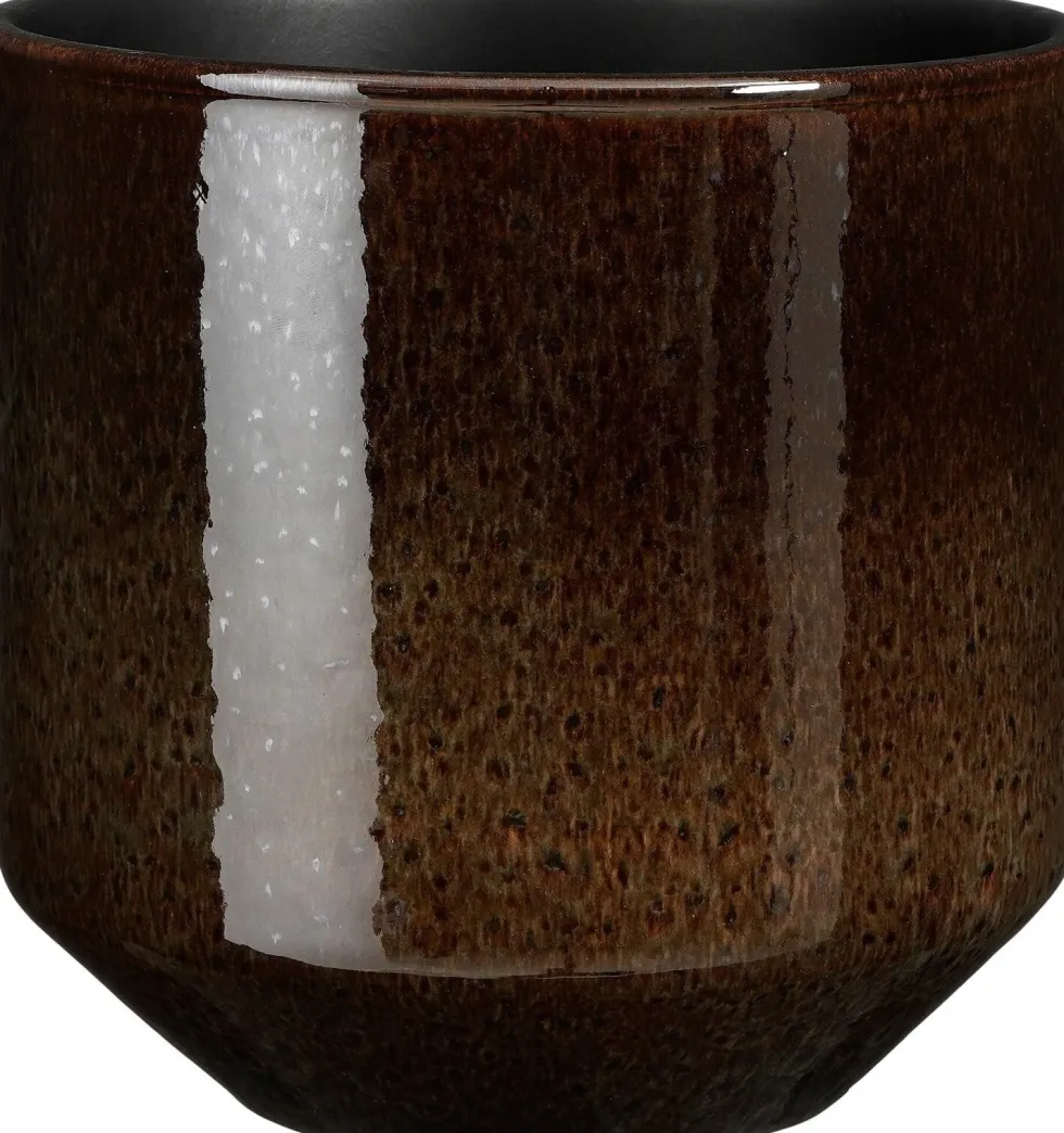 Mica Decorations bloempot Sebastian bruin D 24 H 23 cm