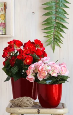 Mica Decorations bloempot Tusca rood D 17 H 16 cm