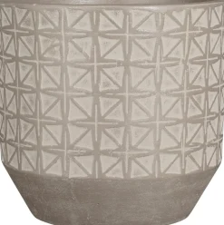 Mica Decorations bloempot Valley grijs D 31 H 30 cm