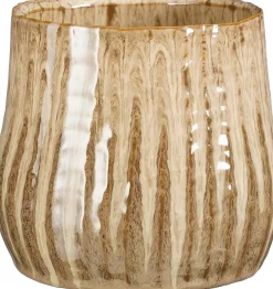 Mica Decorations bloempot Vida bruin D 13,5 H 12 cm