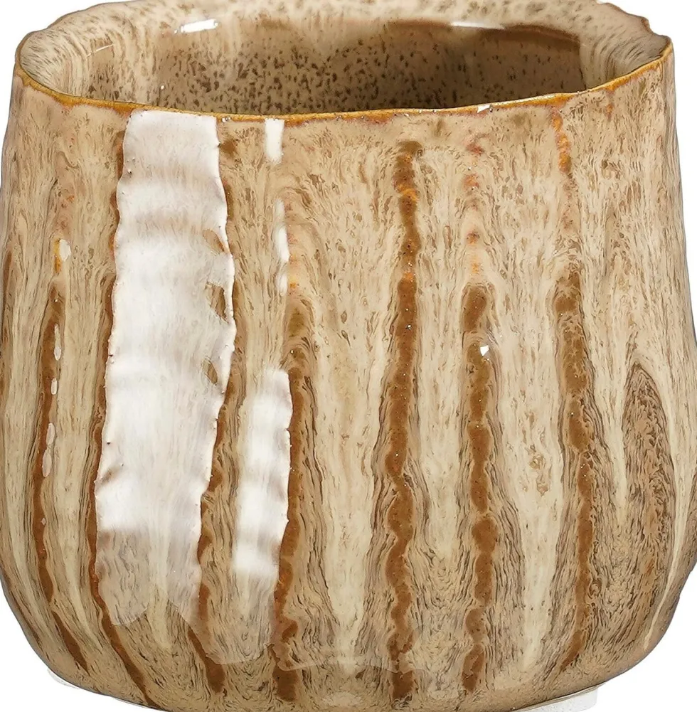 Mica Decorations bloempot Vida bruin D 8 H 7 cm