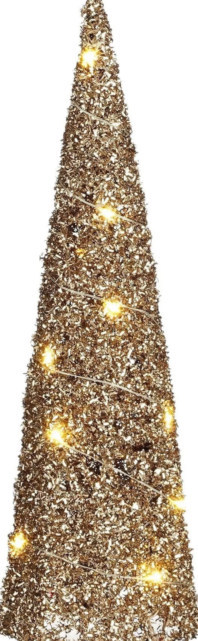 Mica Decorations decoratieboom kegel goud met verlichting D 12 H 40 cm