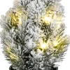 Mica Decorations decoratieboom Ivo besneeuwd met lampjes groen D 7,5 H 24 cm