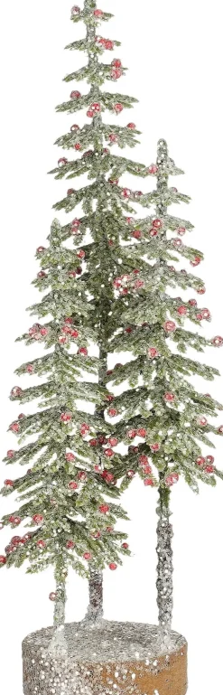 Mica Decorations decoratieboom besneeuwd bes beige D 9 H 26 cm