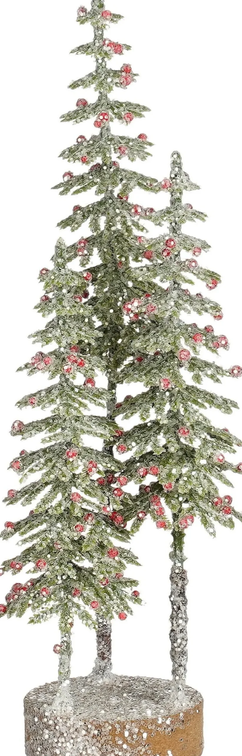 Mica Decorations decoratieboom besneeuwd bes beige D 9 H 26 cm
