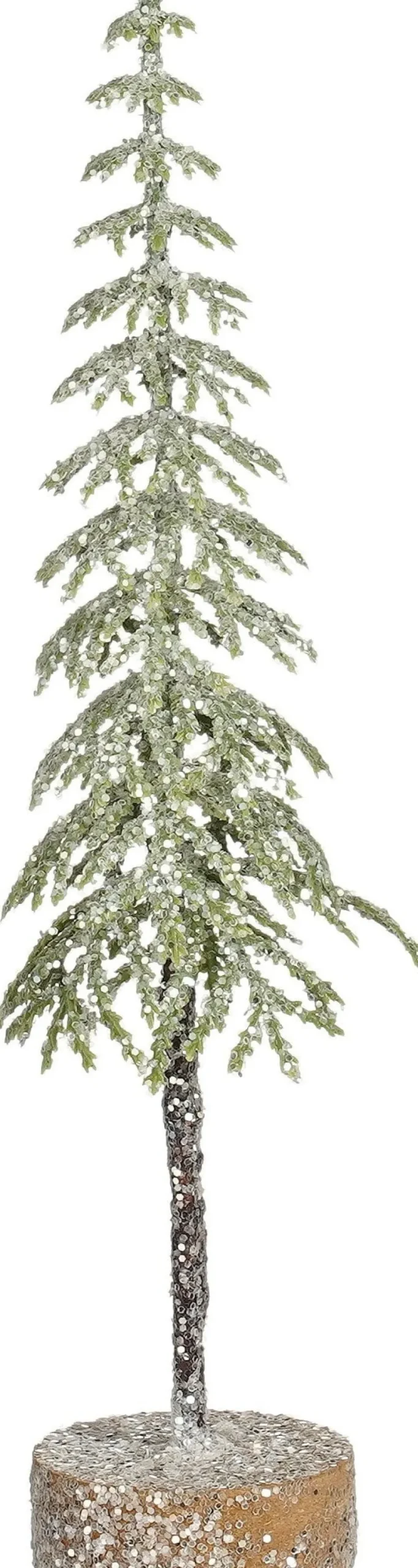 Mica Decorations decoratieboom besneeuwd beige D 7 H 26 cm