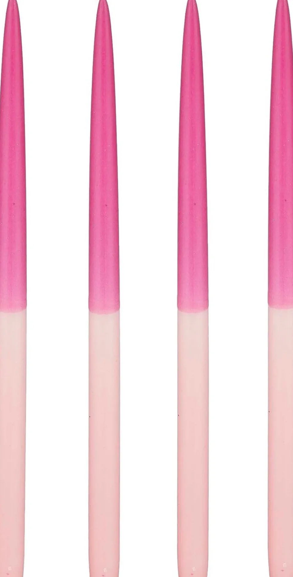 Mica Decorations dinerkaars Dip-dye donkerroze 8 uur D 1,4 H 28 cm 4 stuks