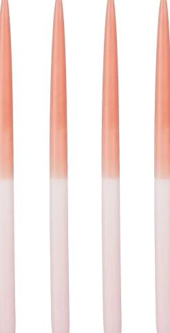 Mica Decorations dinerkaars Dip-dye roze 8 uur D 1,4 H 28 cm 4 stuks
