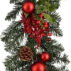 Mica Decorations guirlande Cara met decoratie rood 180 cm