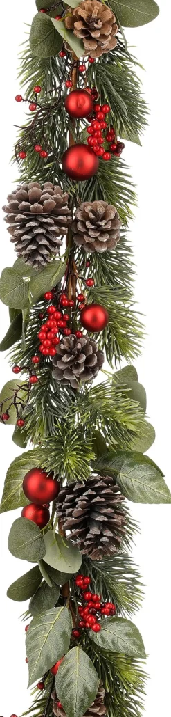 Mica Decorations guirlande Marcey mix rood 180 cm