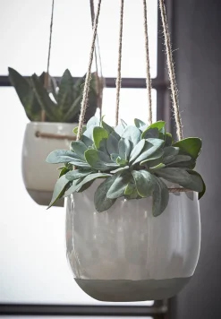 Mica Decorations hangpot Resa D 13,5 H 11,5 lichtgrijs