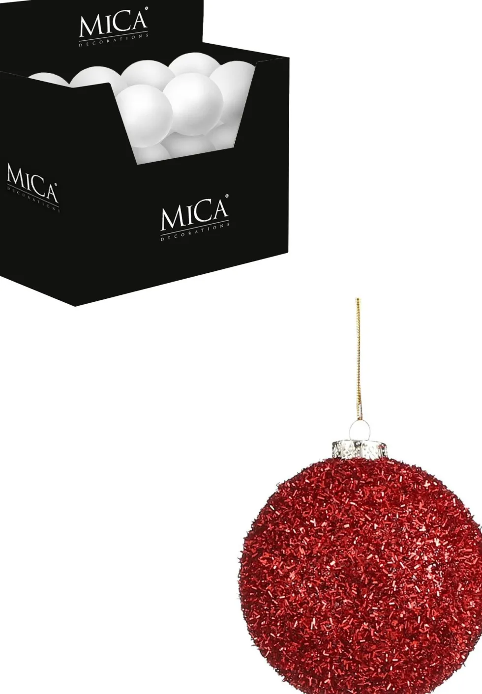 Mica Decorations kerstbal Onbreekbaar rood D 10 cm