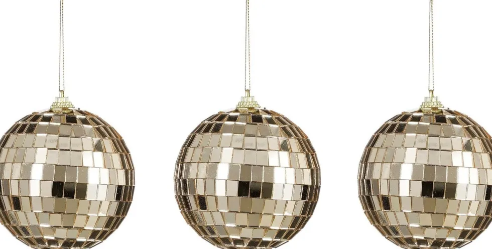 Mica Decorations kerstbal Spiegel goud D 8 cm