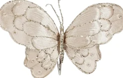 Mica Decorations kerstclip Butterfly beige 34 x 25 x 5 cm