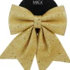 Mica Decorations kerstclip strik goud 20 x 24 cm