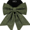 Mica Decorations kerstclip strik groen 20 x 24 cm