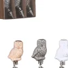 Mica Decorations kerstclip vaas uil 3,5 x 3 x 6,5 cm 3 stuks
