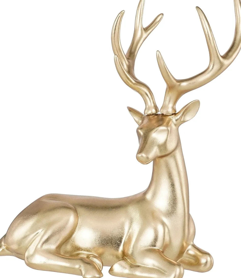 Mica Decorations kerstfiguur hert goud 23 x 34 x 40 cm